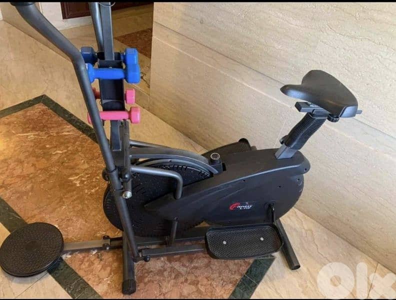 Cardio burning fat 4 in1 elliptical and bike machine plus dumbells 0