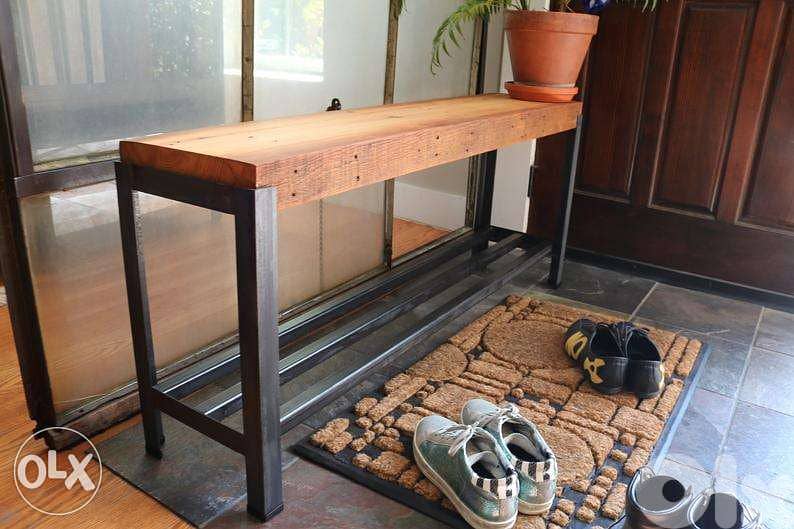 [ Industrial steel design - bench with shoe rack ] 2