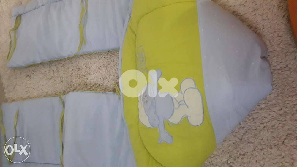 حاجب بارك سرير طفل . مع لحاف قماش وقطن 1