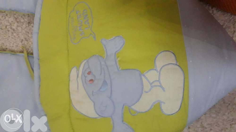 حاجب بارك سرير طفل . مع لحاف قماش وقطن 2