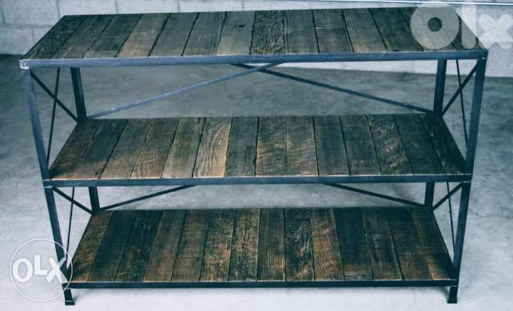 [ Vintage industrial steel - TV / bookcase unit ] 1