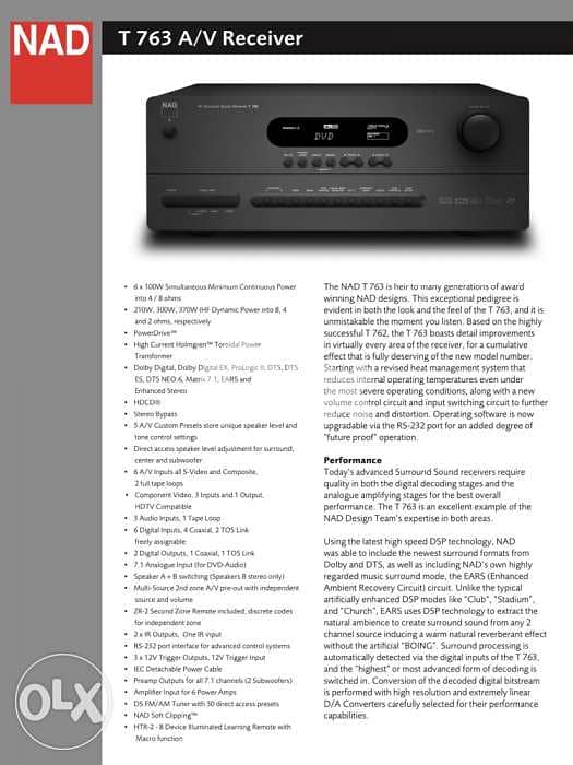 NAD T763 surround 6x100W receiver 4