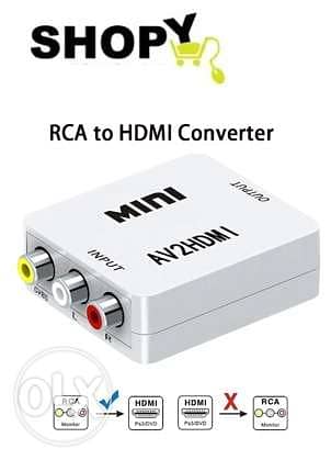 Converter Adapter, 1080p Video Upscaler HD, AV2HDMI 0