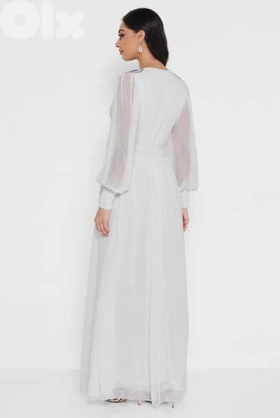 Ruffle sleeve white dress Size small 1