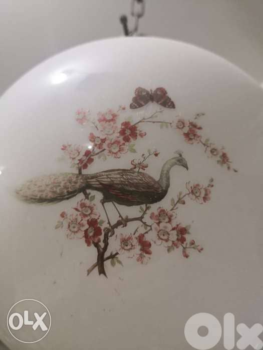 antique pair of opaline Chinese early 20th century chandelier 6