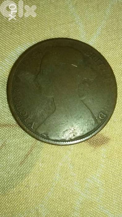 UK Penny Queen Victoria year 1882 عملة ملكة بريطانيا فكتوريا عام 0