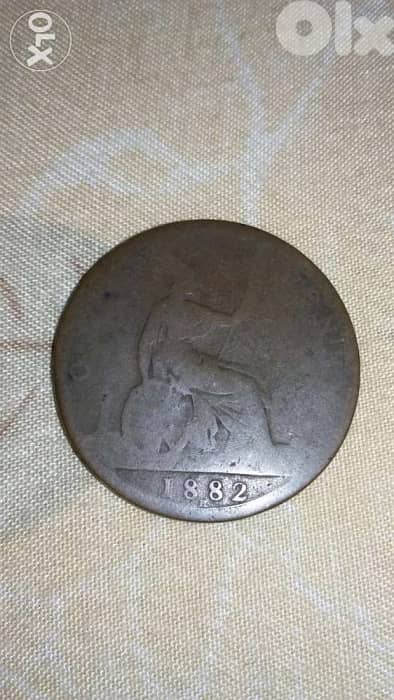 UK Penny Queen Victoria year 1882 عملة ملكة بريطانيا فكتوريا عام 1