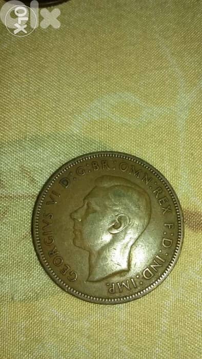 UK English King George Penny Bronze year 1948 0