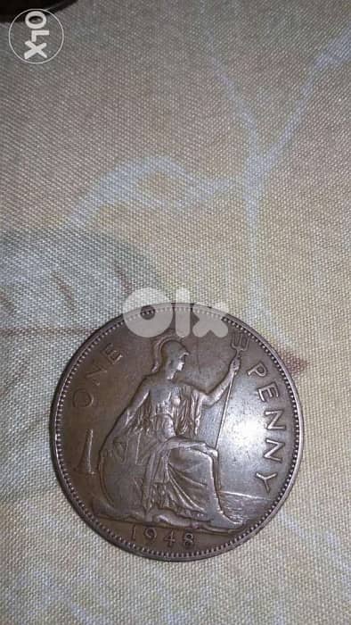 UK English King George Penny Bronze year 1948 1