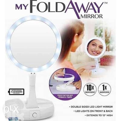 foldaway led mirror.