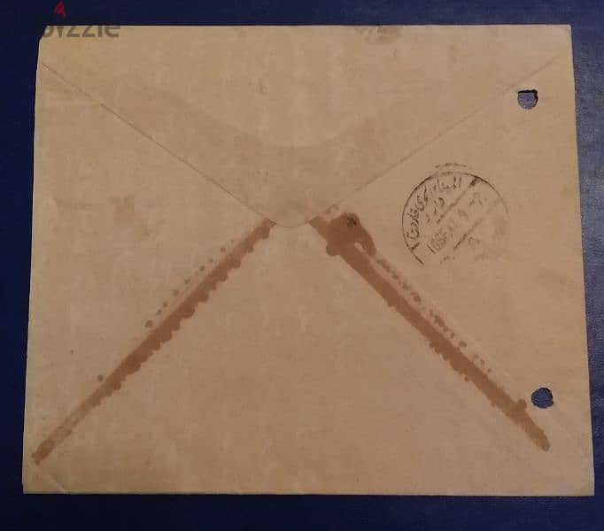 1947 posted cover من طرابلس الى القاهرة ظرف بريدي قديم 1