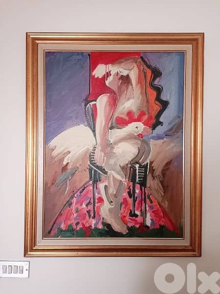 Oil painting on canvas by Missak Terzian 1987( Le tapis rose) 0
