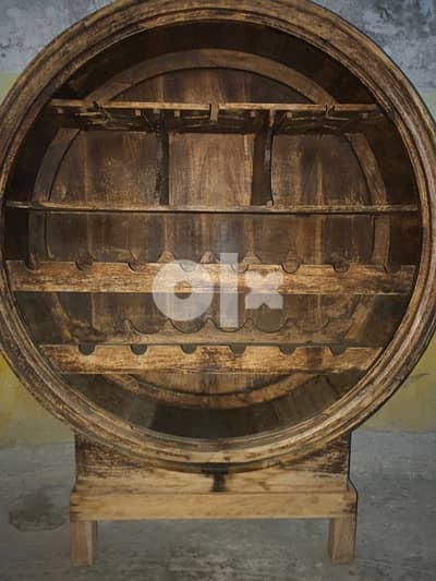 wooden circular wine rack