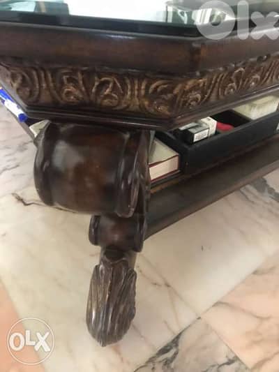 large living room table with double glass