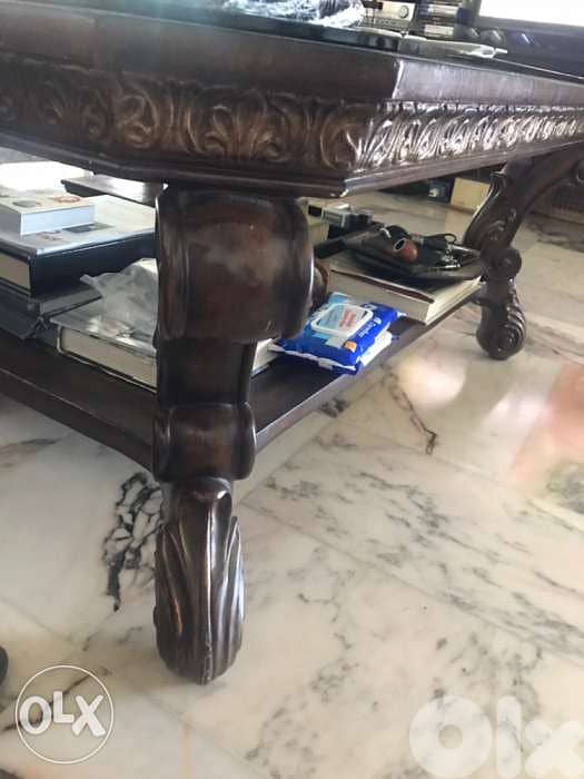 large living room table with double glass 2