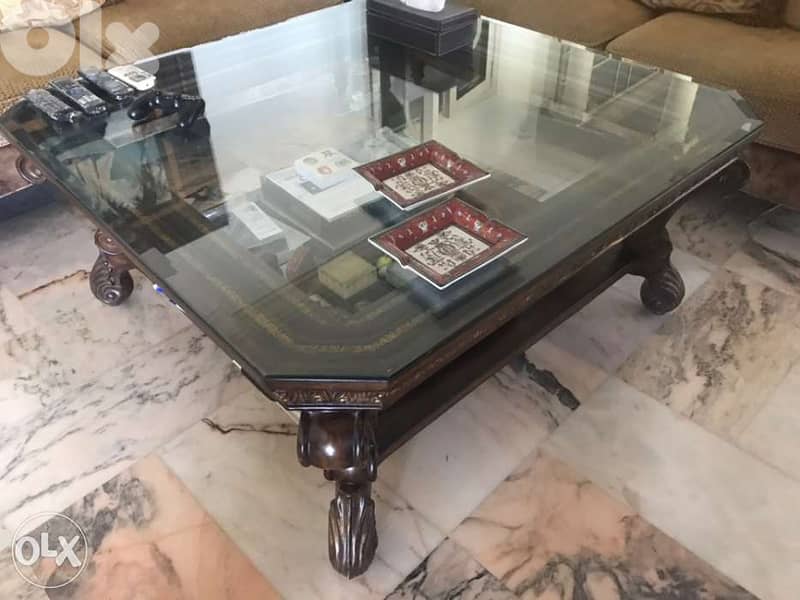 large living room table with double glass 3