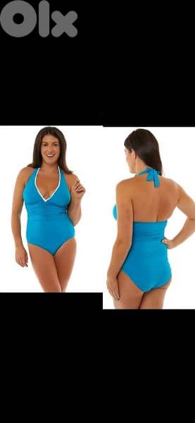 swimsuit one piece halter neck xL to 4xL. only blue 0