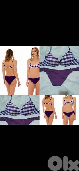 swimsuit purpke with check m l xl xxl 0