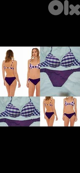 swimsuit purpke with check m l xl xxl 2