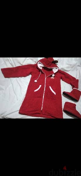 lingerie robe maftou7 b sa7ab ma3 pantoufle s to xxxL. bas ahmar terke 4