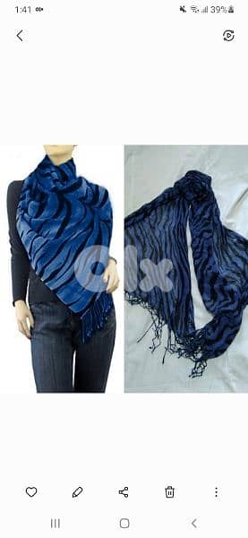 scarf linen blue & black 70*170cm 0