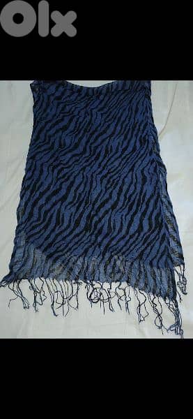 scarf linen blue & black 70*170cm 4
