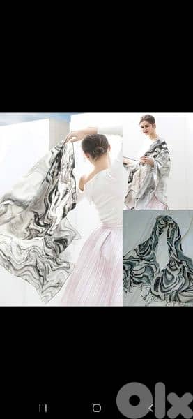 scarf grey white black linen 70*17cm 1=7$ or 3= 15$ 0