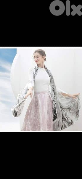 scarf grey white black linen 70*17cm 1=7$ or 3= 15$ 2