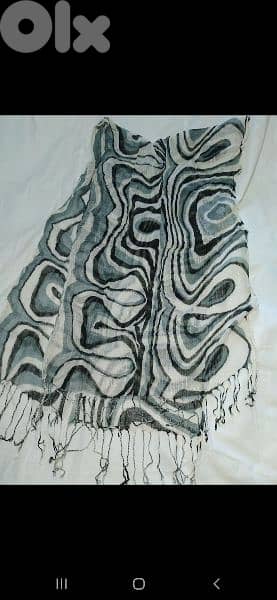 scarf grey white black linen 70*17cm 1=7$ or 3= 15$ 4