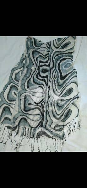 scarf grey white black linen 70*17cm 1=7$ or 3= 15$ 5