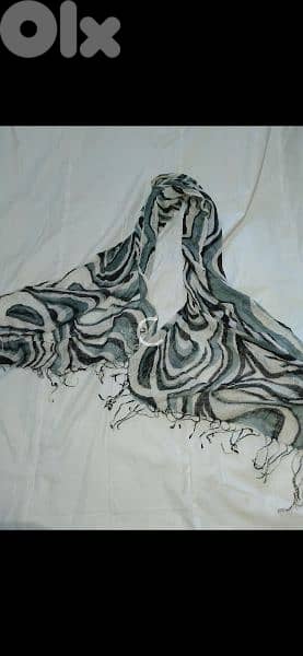 scarf grey white black linen 70*17cm 1=7$ or 3= 15$ 6