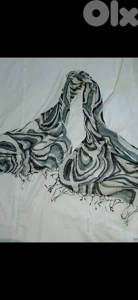 scarf grey white black linen 70*17cm 1=7$ or 3= 15$ 7