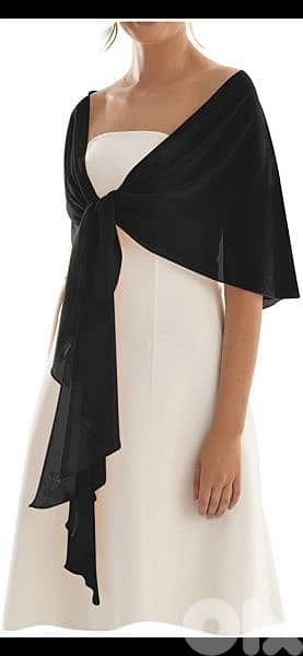 black mousline scarf fi seda 50cm* 170cm. w fi ma3 kharaz 45*200cm 3