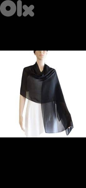 black mousline scarf fi seda 50cm* 170cm. w fi ma3 kharaz 45*200cm 4