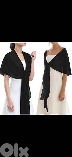 black mousline scarf fi seda 50cm* 170cm. w fi ma3 kharaz 45*200cm 8