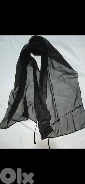 black mousline scarf fi seda 50cm* 170cm. w fi ma3 kharaz 45*200cm 10