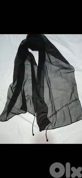 black mousline scarf fi seda 50cm* 170cm. w fi ma3 kharaz 45*200cm 12