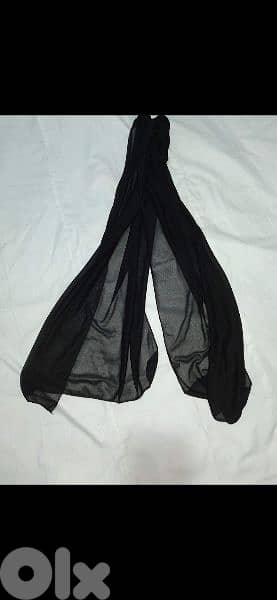 black mousline scarf fi seda 50cm* 170cm. w fi ma3 kharaz 45*200cm 16