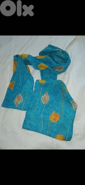 scarf blue with yellow scarf 30*210cm 1