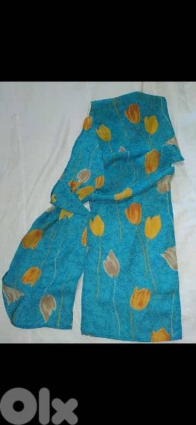 scarf blue with yellow scarf 30*210cm 2