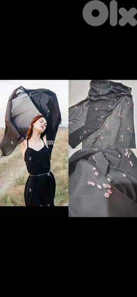 black florel pink scarf 40*160cm  1=7$ or 3= 15$ 0