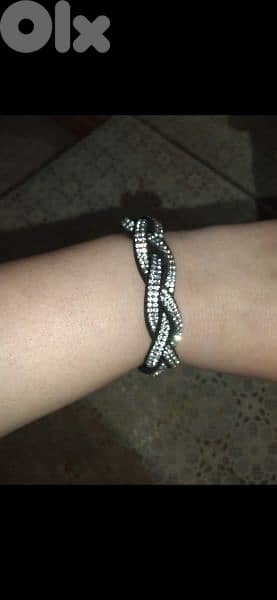 bracelet stass and black braided bracelet 1