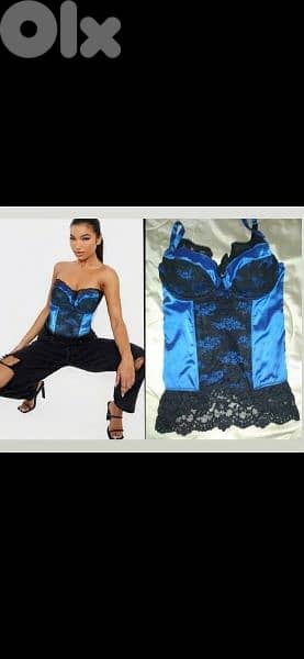 corsset blue with black lace s to xxL 0