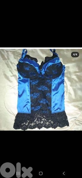 corsset blue with black lace s to xxL 1