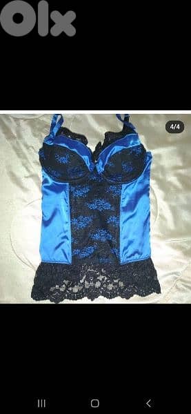 corsset blue with black lace s to xxL 2