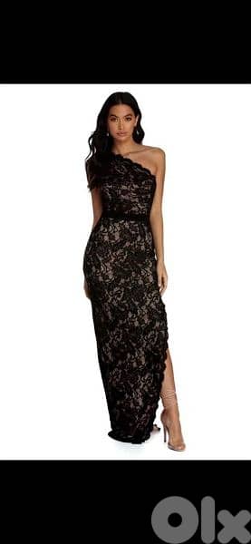 black lace dress one shoulder s to xxxL 1