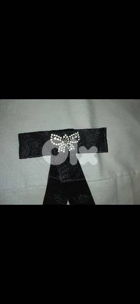 brooch black ribbon with strass 3