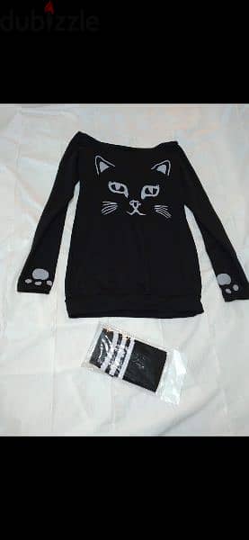 dress cat print with high socks s to xxl 3