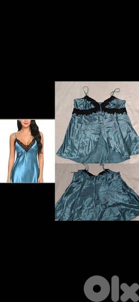 l blue satin lingerie trimed lace m to xxxl 1
