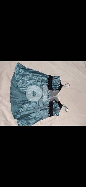 l blue satin lingerie trimed lace m to xxxl 3